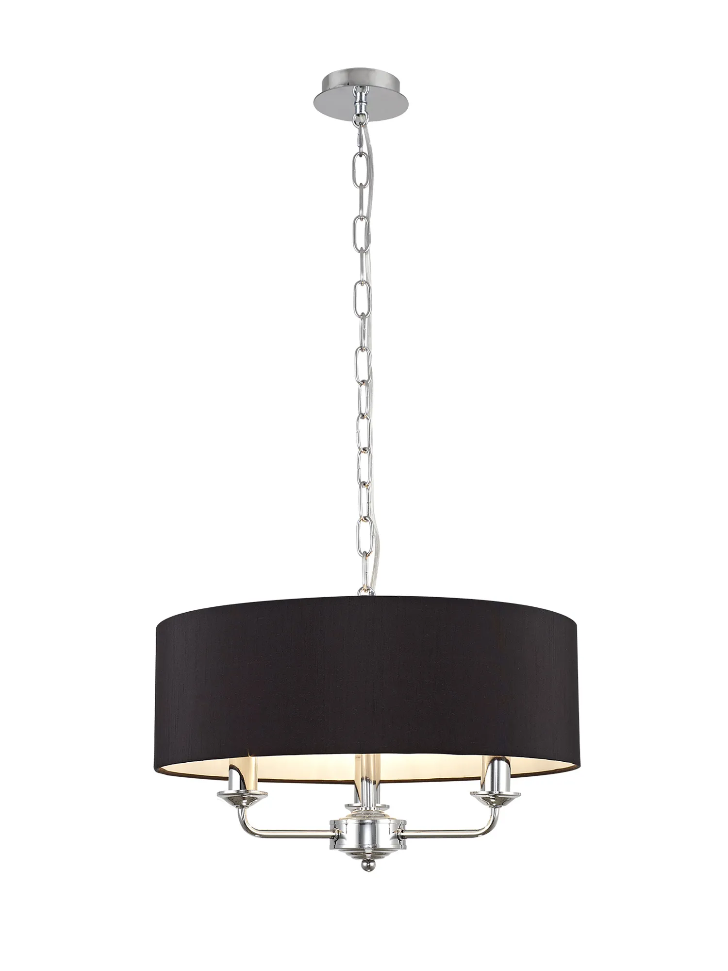 Banyan 45cm 3 Light Pendant Polished Chrome; Black